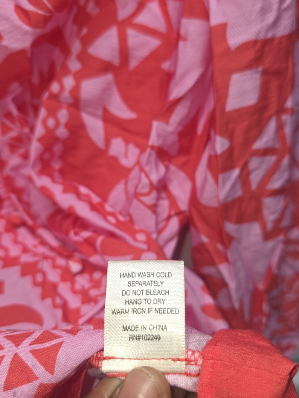Skies Are Blue Pink & Red Floral Tie-Neck Blouse Bohemian Cottagecore Size S - Picture 7 of 7